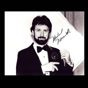 Autographed 8x10: Michael Nesmith with his GRAMMY Award (1981)